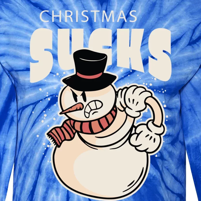 Christmas Suck Angry Snow Meaningful Gift Tie-Dye Long Sleeve Shirt