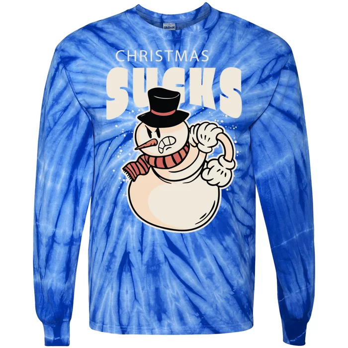 Christmas Suck Angry Snow Meaningful Gift Tie-Dye Long Sleeve Shirt