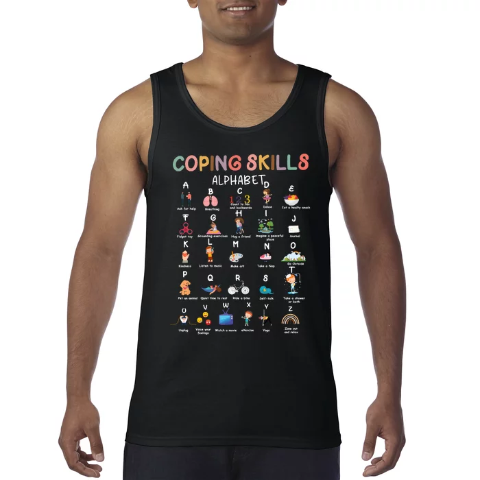 Coping Skills Alphabet School Counselor Tank Top