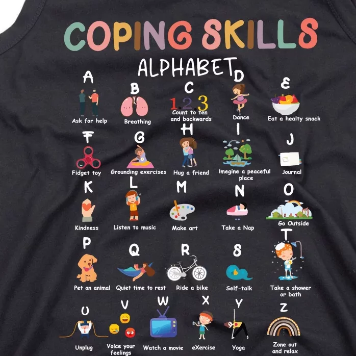 Coping Skills Alphabet School Counselor Tank Top