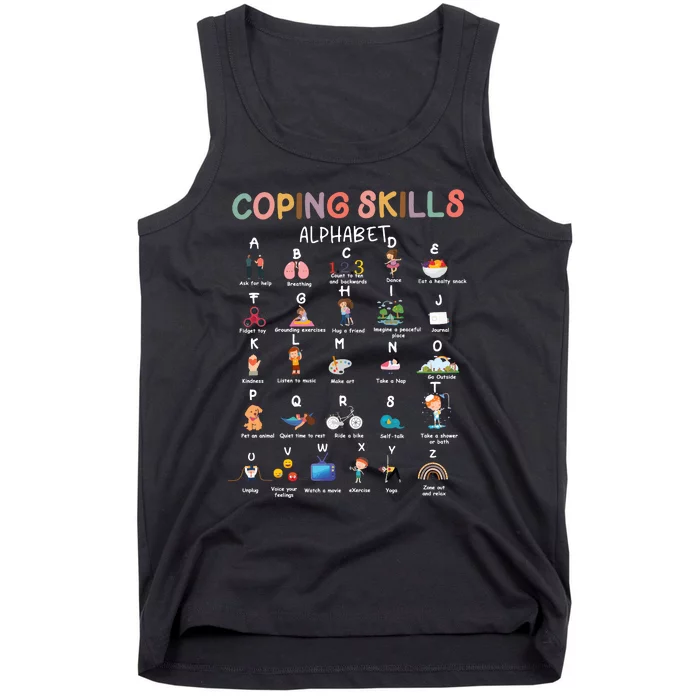 Coping Skills Alphabet School Counselor Tank Top