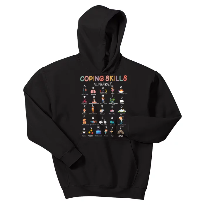 Coping Skills Alphabet School Counselor Kids Hoodie