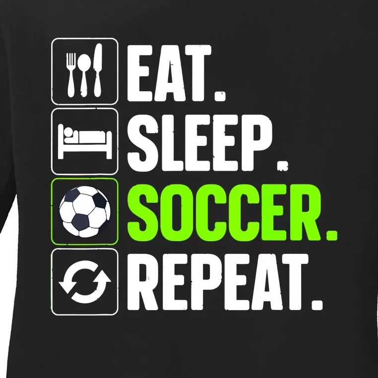 Cool Soccer Art For Team Sport Soccer Player Gift Ladies Long Sleeve Shirt