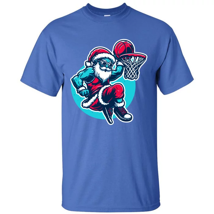 Christmas Santa Basketball Streetball Player Dunking Xmas Great Gift Tall T-Shirt