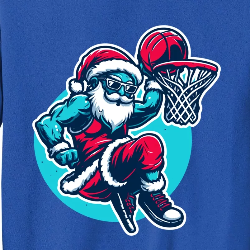 Christmas Santa Basketball Streetball Player Dunking Xmas Great Gift Tall Sweatshirt