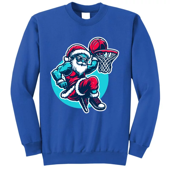 Christmas Santa Basketball Streetball Player Dunking Xmas Great Gift Tall Sweatshirt