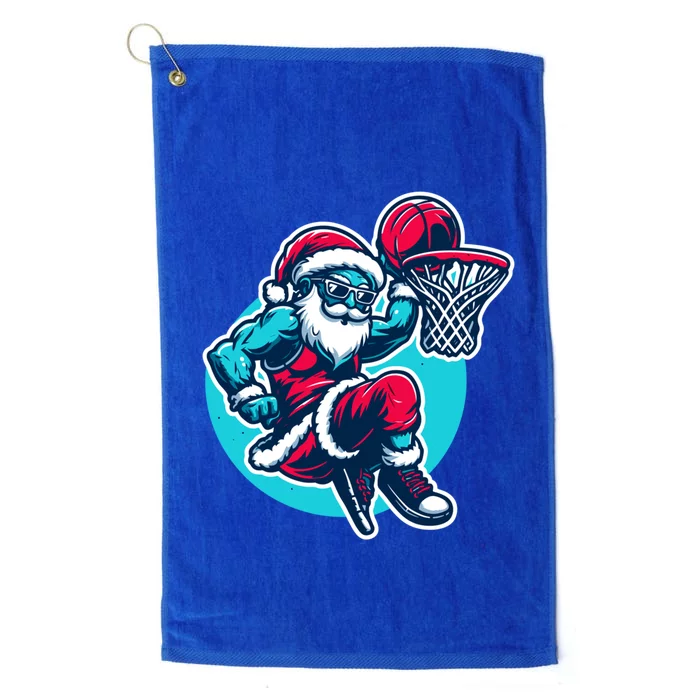 Christmas Santa Basketball Streetball Player Dunking Xmas Great Gift Platinum Collection Golf Towel