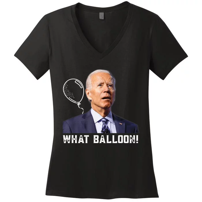 Chinese Spy Balloon Funny Surveillance Joe Biden Women's V-Neck T-Shirt