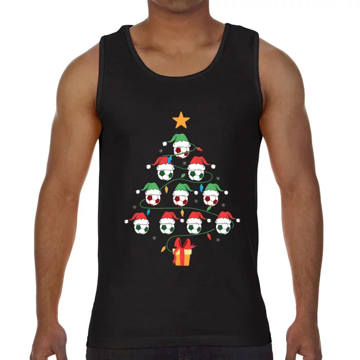 Christmas Soccer Ball Tree Holiday Season Matching Team Comfort Colors® Tank Top