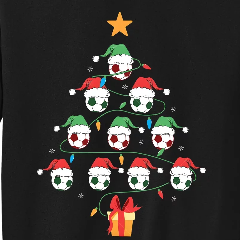 Christmas Soccer Ball Tree Holiday Season Matching Team Tall Sweatshirt