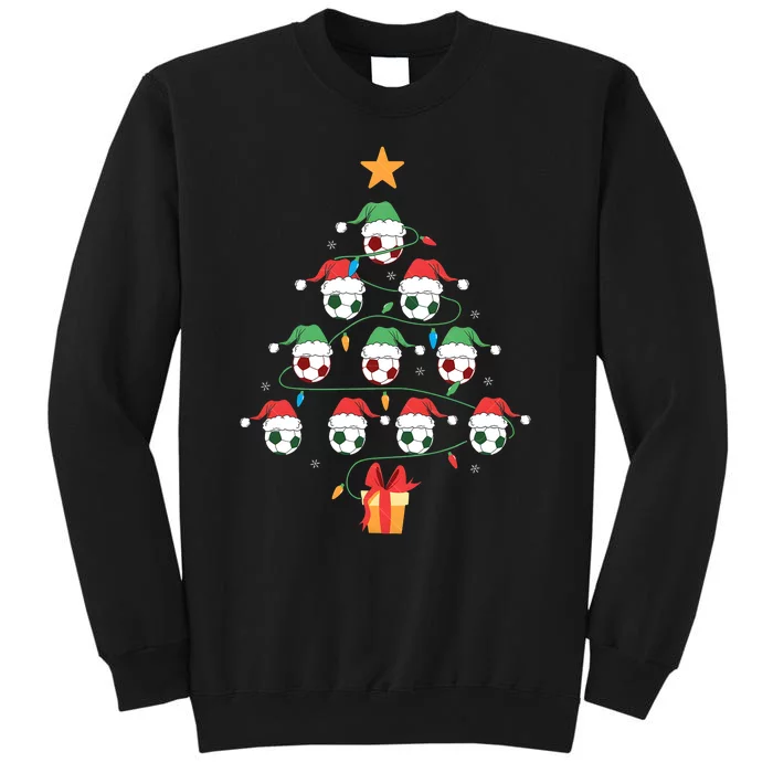 Christmas Soccer Ball Tree Holiday Season Matching Team Tall Sweatshirt