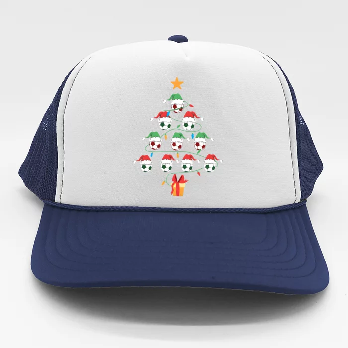 Christmas Soccer Ball Tree Holiday Season Matching Team Trucker Hat