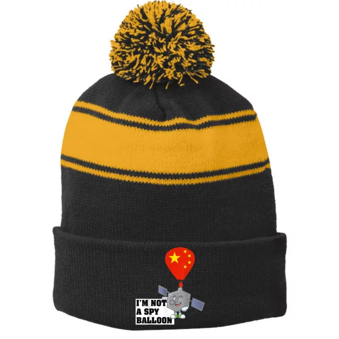 Chinese Surveillance Balloon I'm Not a Spy Ballon Usa Stripe Pom Pom Beanie