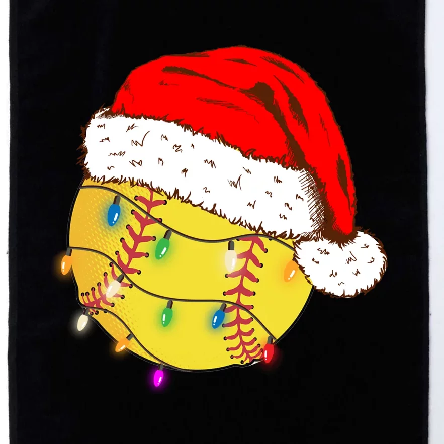 Christmas Softball Ball Santa Hat Funny Sport Xmas Boys Platinum Collection Golf Towel