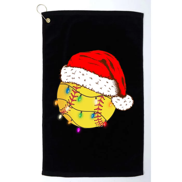 Christmas Softball Ball Santa Hat Funny Sport Xmas Boys Platinum Collection Golf Towel