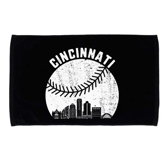 Cincinnati Skyline Baseball Vintage Cincinnati OH Baseball Microfiber Hand Towel