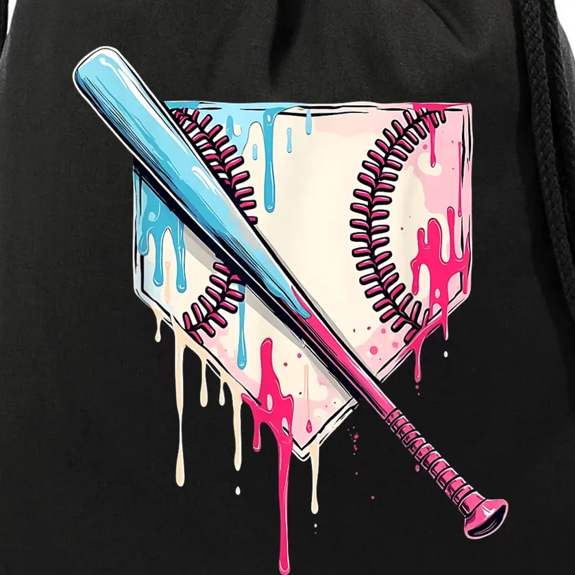 Cool Sport Baseballhome Plate Drip With Sprinkles Drip Drawstring Bag