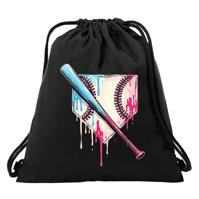 Cool Sport Baseballhome Plate Drip With Sprinkles Drip Drawstring Bag