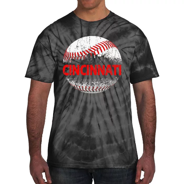 Cincinnati Souvenir Baseball City Downtown I Love Cincinnati Tie-Dye T-Shirt