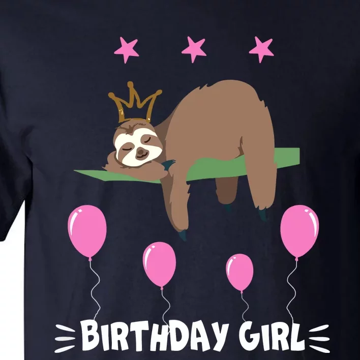 Cute Sloth Balloons Birthday Party Animal Tall T-Shirt