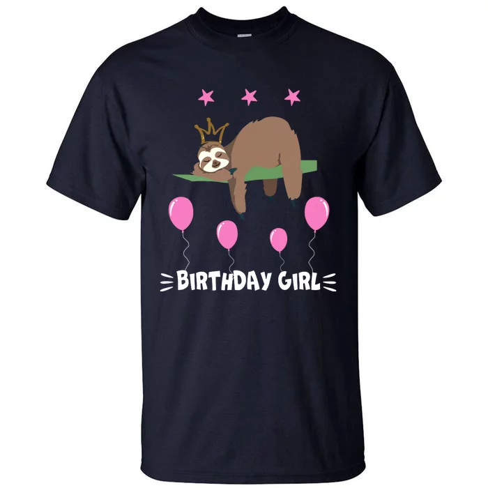 Cute Sloth Balloons Birthday Party Animal Tall T-Shirt