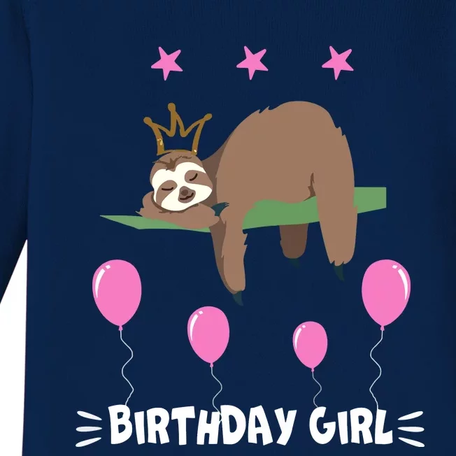 Cute Sloth Balloons Birthday Party Animal Baby Long Sleeve Bodysuit