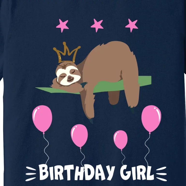 Cute Sloth Balloons Birthday Party Animal Premium T-Shirt