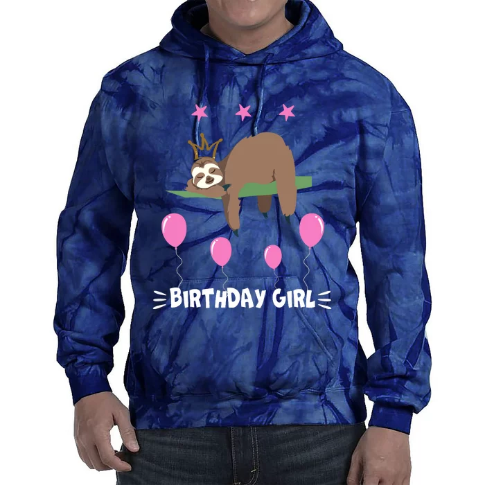 Cute Sloth Balloons Birthday Party Animal Tie Dye Hoodie