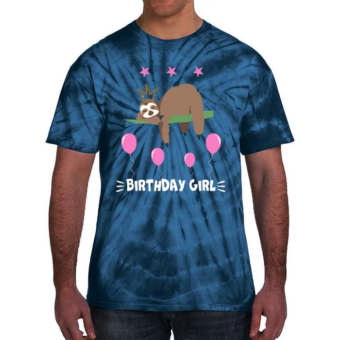 Cute Sloth Balloons Birthday Party Animal Tie-Dye T-Shirt