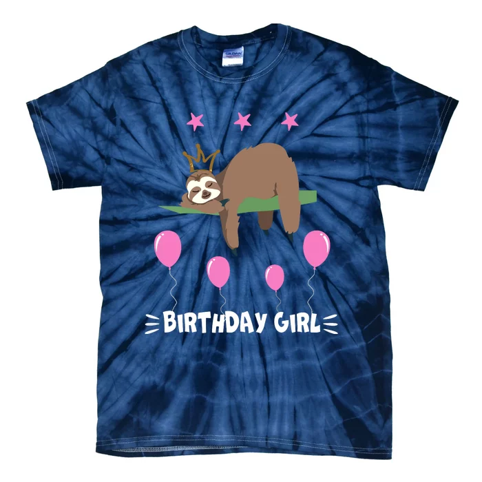 Cute Sloth Balloons Birthday Party Animal Tie-Dye T-Shirt