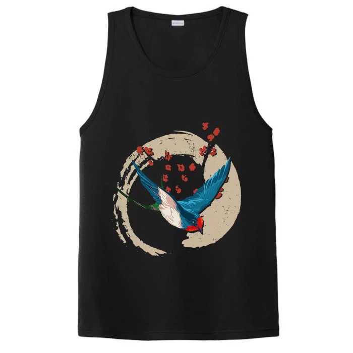 Colorful Swallow Birds Lover Nature Swallows Performance Tank