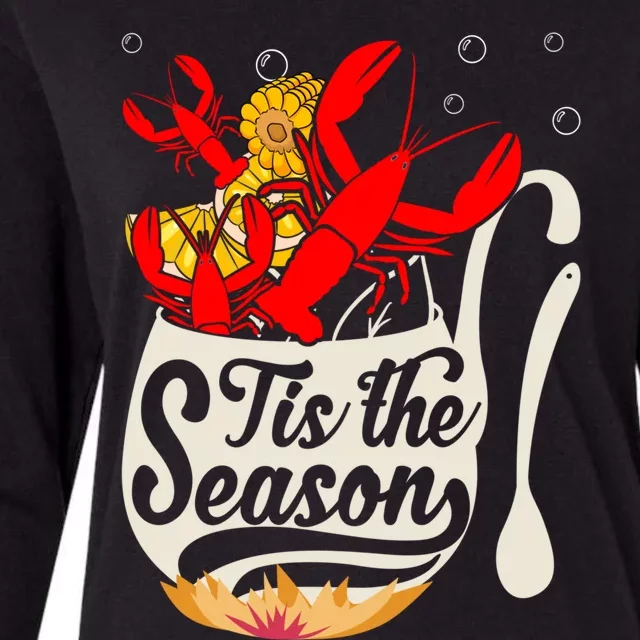 Crawfish Season Boil Funny Crayfish Eating Lobster Gift Womens Cotton Relaxed Long Sleeve T-Shirt