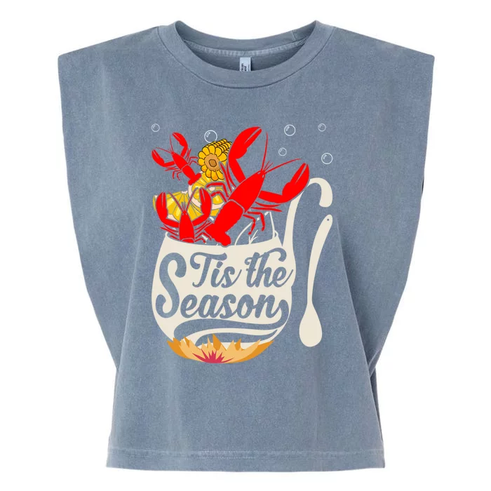 Crawfish Season Boil Funny Crayfish Eating Lobster Gift Garment-Dyed Women's Muscle Tee