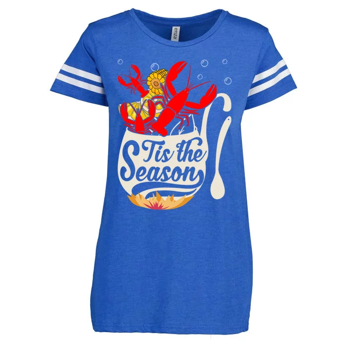 Crawfish Season Boil Funny Crayfish Eating Lobster Gift Enza Ladies Jersey Football T-Shirt