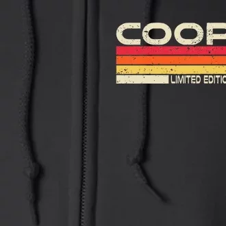 Cooper Surname Birthday Family Reunion 80s 90s Sunset Full Zip Hoodie