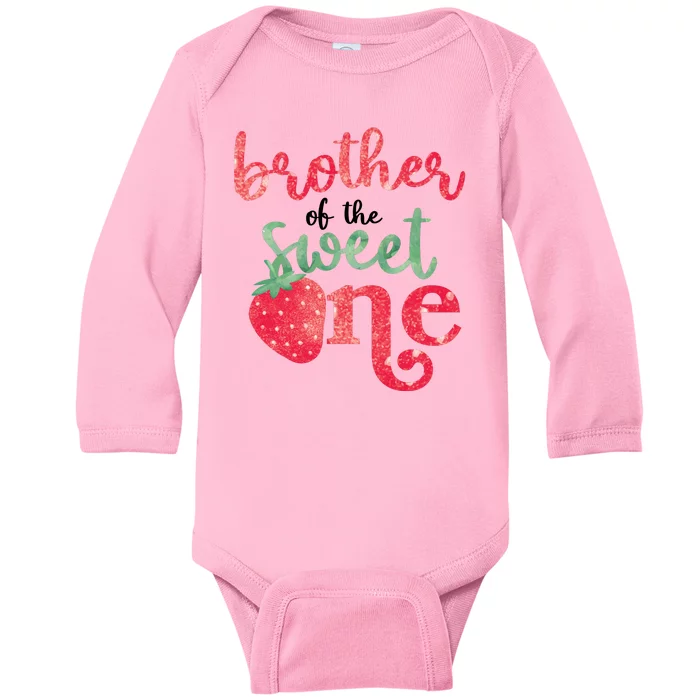 Cute Strawberry Brother Of The Sweet One Baby Long Sleeve Bodysuit