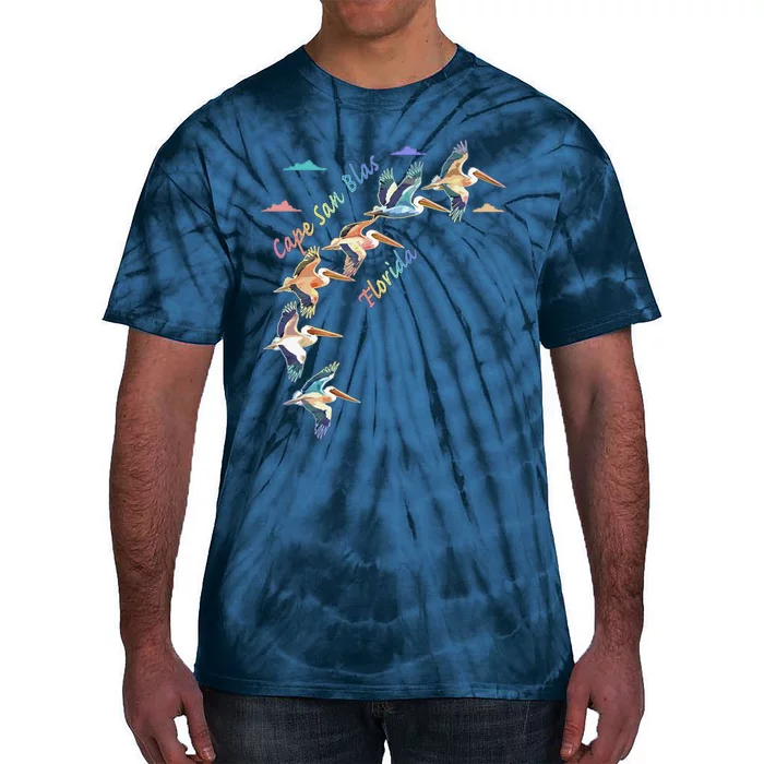 Cape San Blas Florida Colorful Tiedye Pelican Lover Tie-Dye T-Shirt