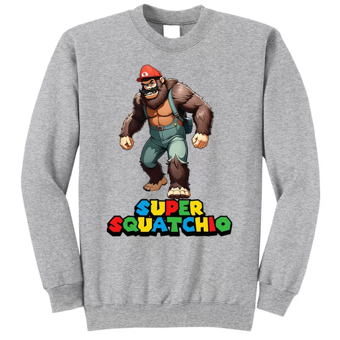 Cute Sasquatch Bigfoot Gamer Gaming Tall Sweatshirt