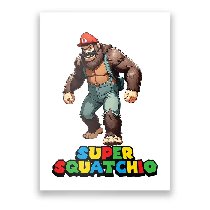 Cute Sasquatch Bigfoot Gamer Gaming Poster