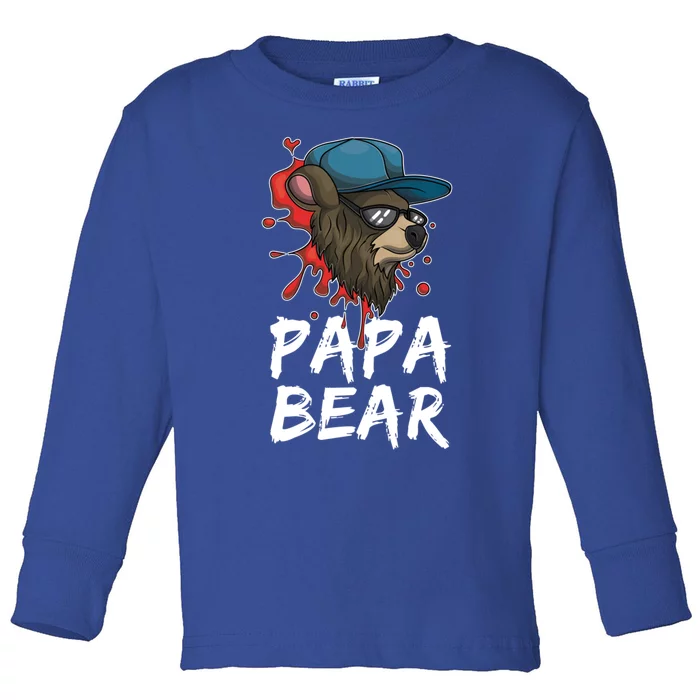 Cool Sunglasses Bear Daddy Animal Family Dad Papa Bear Gift Toddler Long Sleeve Shirt