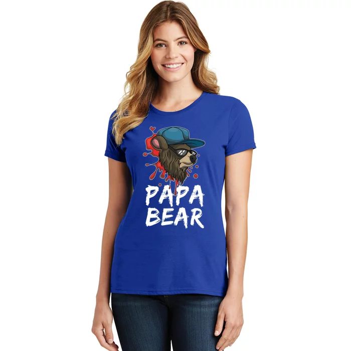 Cool Sunglasses Bear Daddy Animal Family Dad Papa Bear Gift Women's T-Shirt