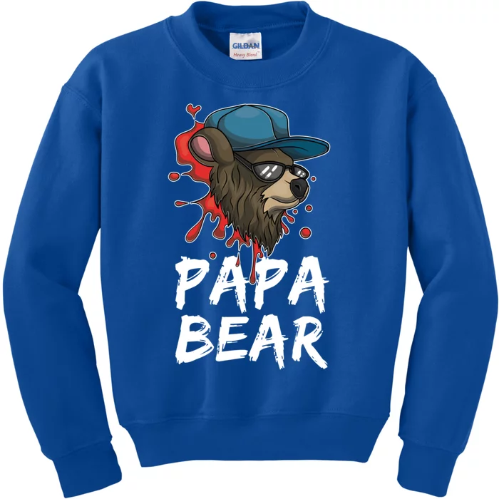 Cool Sunglasses Bear Daddy Animal Family Dad Papa Bear Gift Kids Sweatshirt