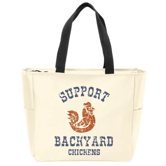 Chicken Support Backyard Casual Chicken Farming Zip Tote Bag