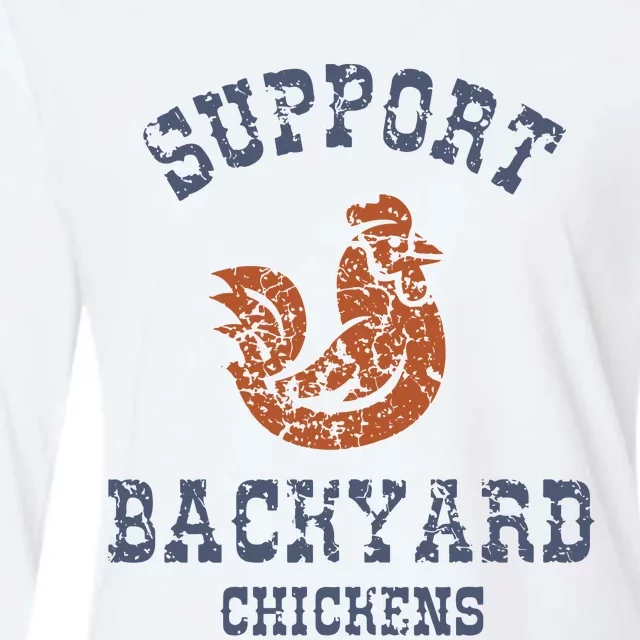 Chicken Support Backyard Casual Chicken Farming Womens Cotton Relaxed Long Sleeve T-Shirt