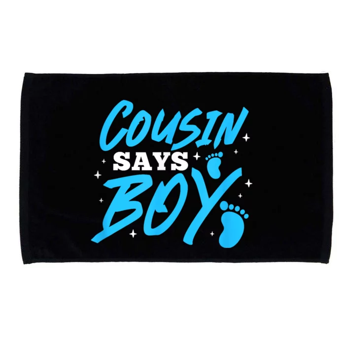 Cousin Says Boy Gender Reveal Team Boy Pregnancy Cousins Microfiber Hand Towel