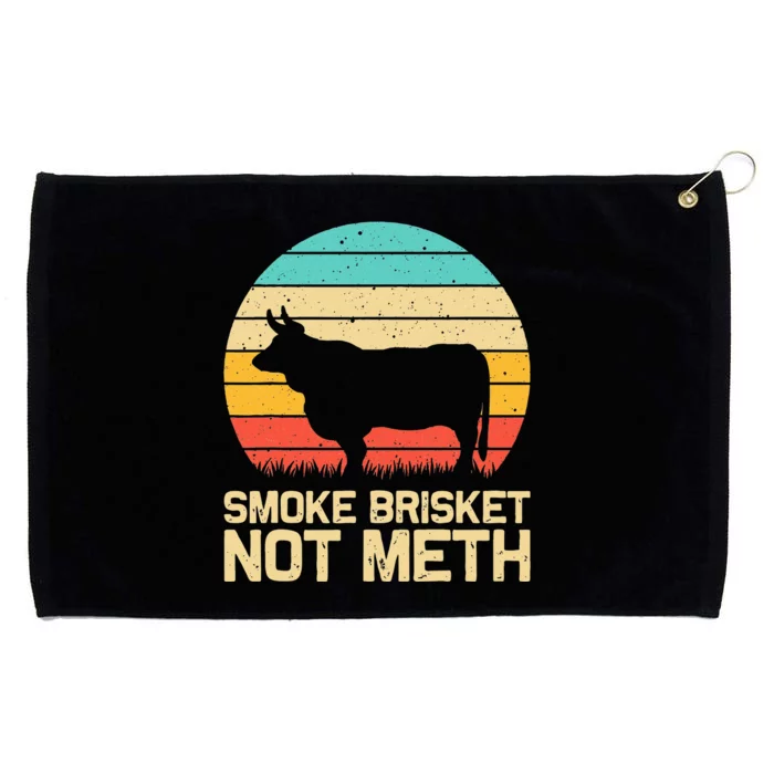 Cool Smoke Brisket Not Meth Funny Grilling Gift Men Women Grommeted Golf Towel