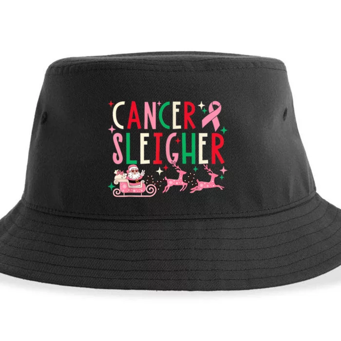 Cancer Sleigher Breast Cancer Awareness Pink Ribbon Sustainable Bucket Hat