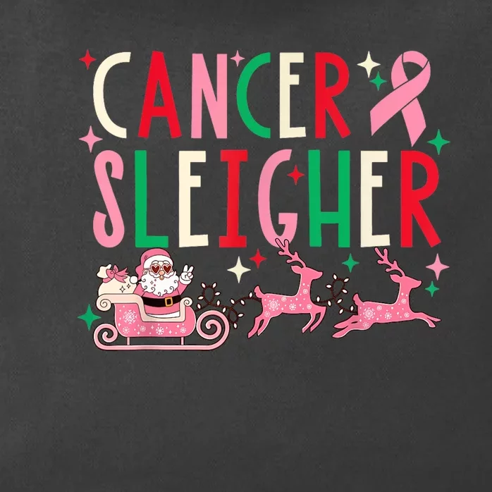 Cancer Sleigher Breast Cancer Awareness Pink Ribbon Zip Tote Bag