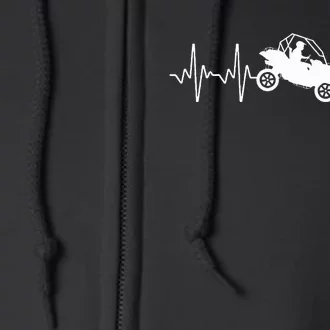 Cool Side By Side Sxs Heartbeat Utv Off Road Full Zip Hoodie