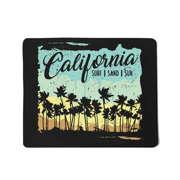 California Surfing Beach Summer Vintage Retro Surf Gift Mousepad